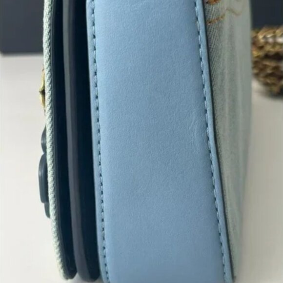 Coach 1941 Dinky Blue Denim With Tea Rose Shoulder Crossbody Bags 53706 - Picture 5 of 11